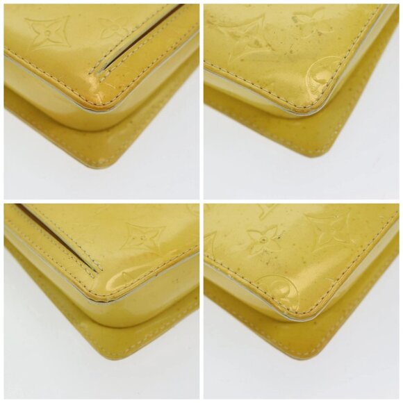 LOUIS VUITTON Monogram Vernis Motto Pouch Lime Yellow - Picture 15 of 15